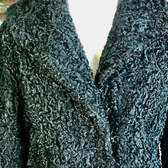 Voula Mitsakou Greek Vintage Genuine Persian Lamb Cropped Opera Jacket - Picture 2 of 9